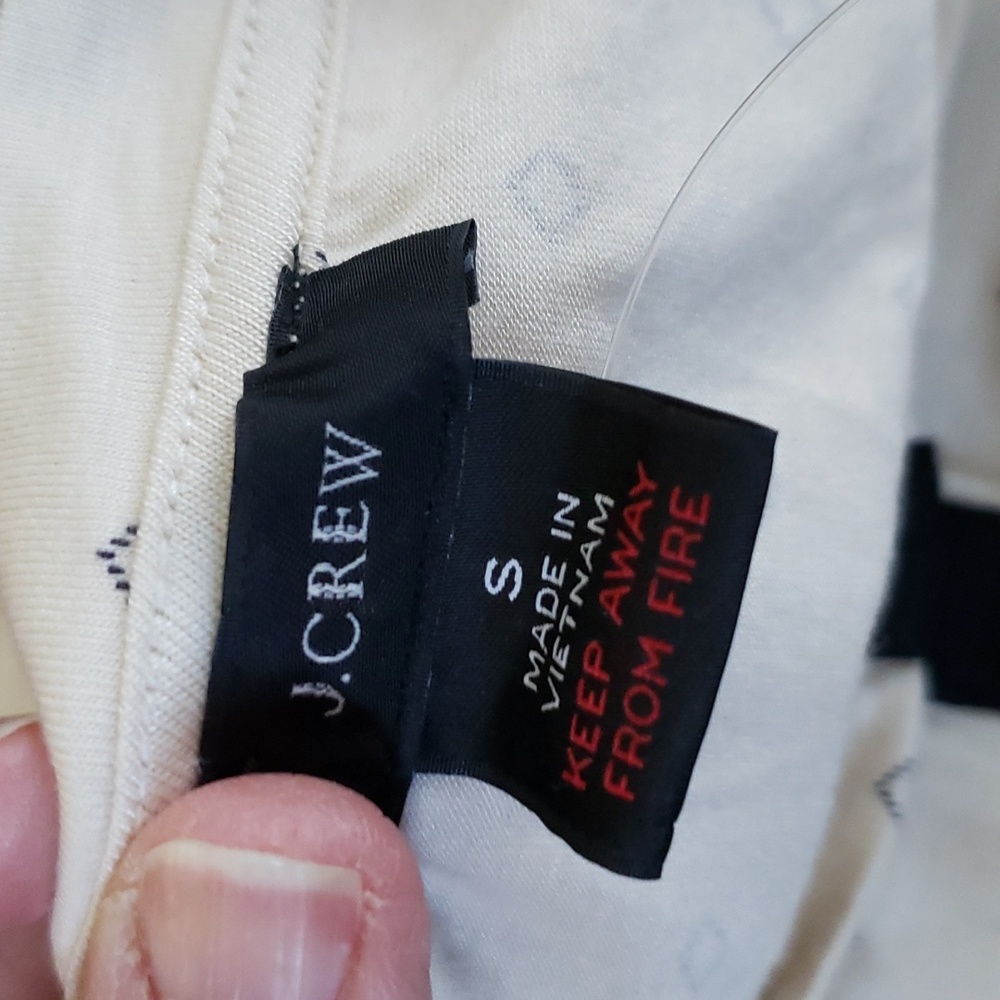 J. Crew PJ Henley top. Ivory & black. NWOT. Size Small. - Picture 4 of 6